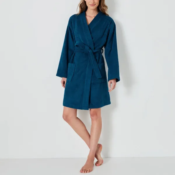 Krátky unisex župan s kimono golierom