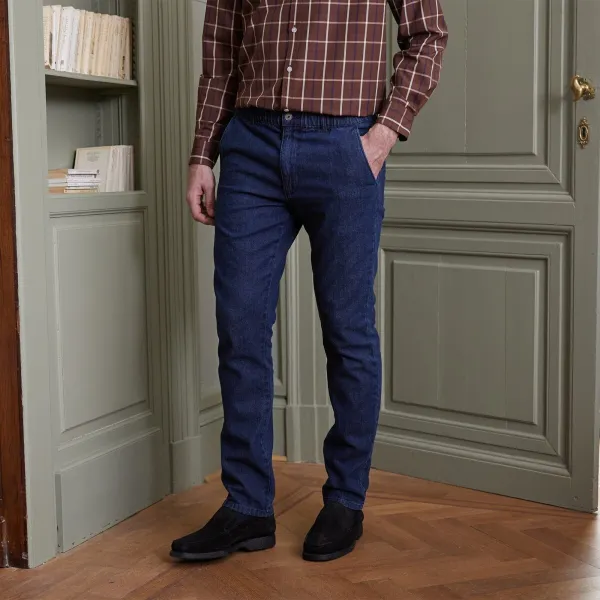 Džínsy, klasický strih a pružný pás