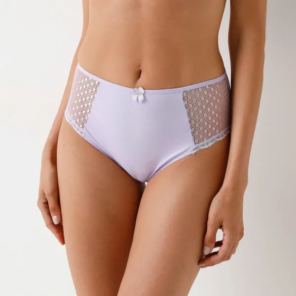Súprava 4 maxi nohavičiek Tropea zn. Confidence Lingerie® zo strečového džerseja a čipky, s potlačou