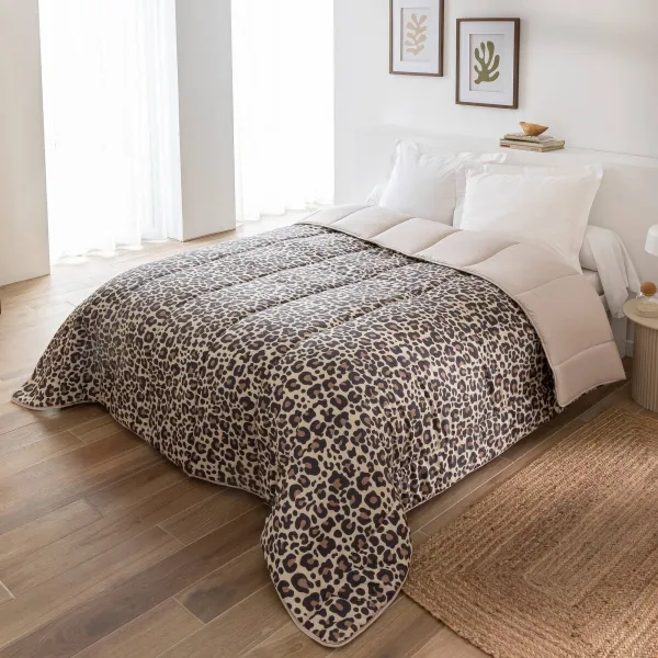 Obojstranná prikrývka z mikrovlákna s potlačou Leopard, 400g/m2