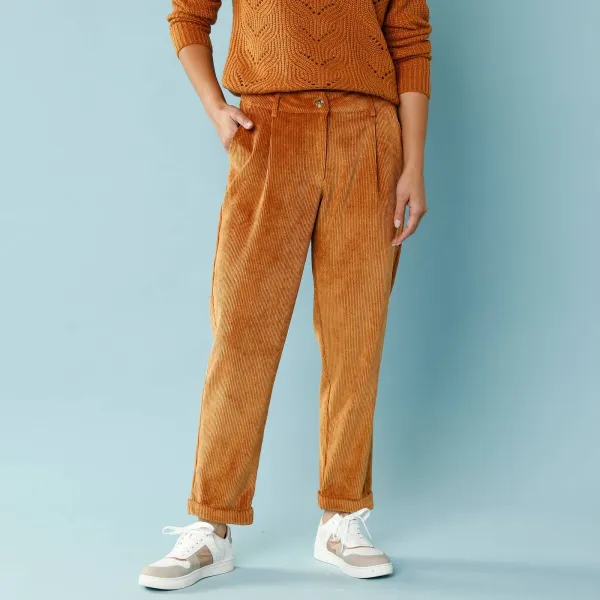 7/8 menčestrové chino nohavice pre nižšiu postavu