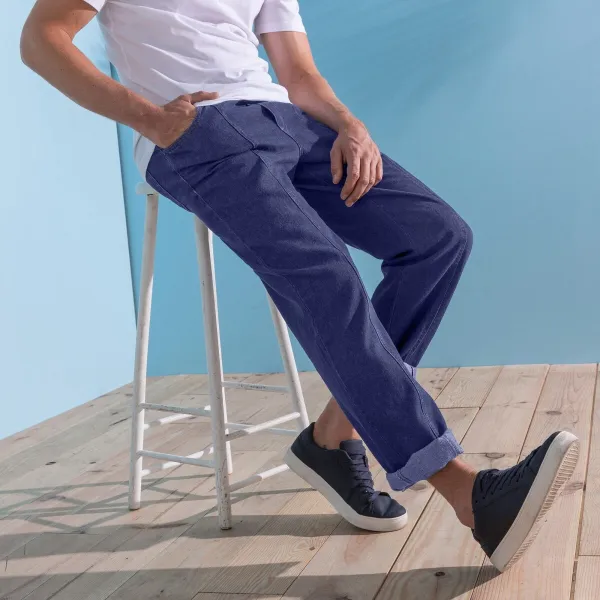 Nohavice z tenkého denimu s pružným pásom