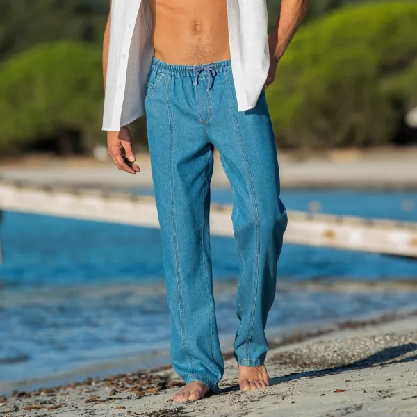 Nohavice z tenkého denimu s pružným pásom