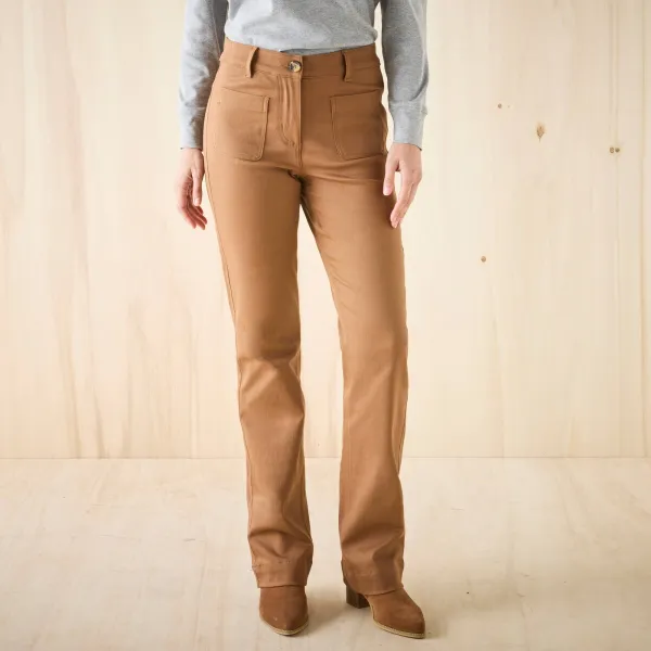 Bootcut nohavice s našitými vreckami