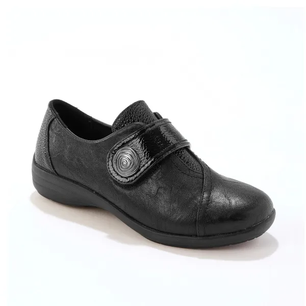 Derbies z 2 materiálov so zapínaním na suchý zips