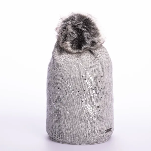 Zimná čiapka s brmbolcom a trblietkami