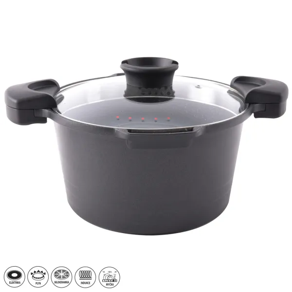 Hrniec PASTA GRANDE 5,5 l sklenená pokrievka