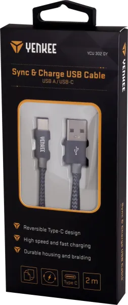 Synchronizačný a nabíjací kábel USB typ C 2 m