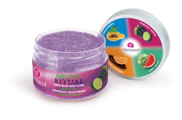 Dermacol Aróma Ritual antistresový telový peeling hrozno s limetkou