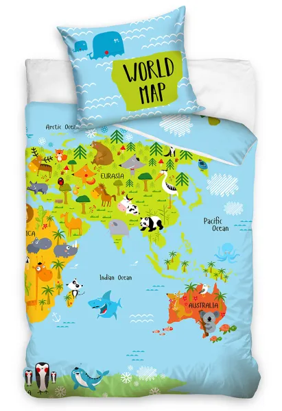 Posteľná bielizeň Mapa Zvierat