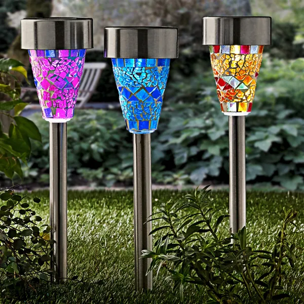 3 solárne lampy Mozaika