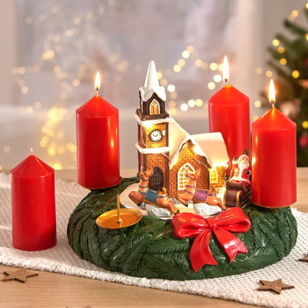 Adventný LED veniec Vianočný kostol