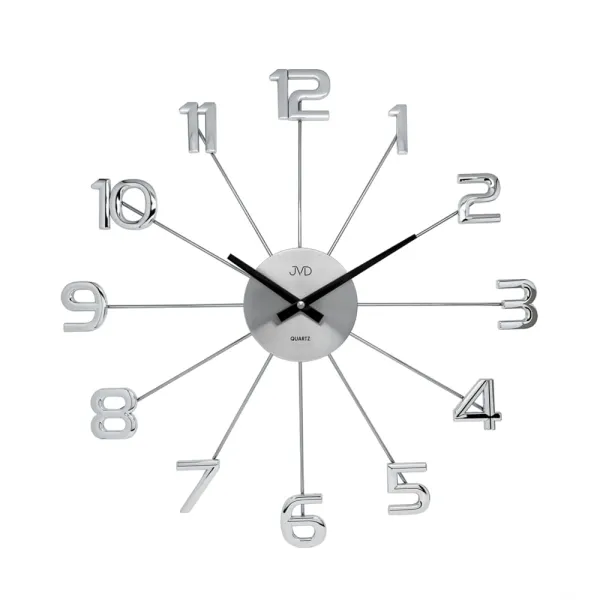 Dizajnové nástenné hodiny JVD HT072 (49 cm) – nerez a chróm