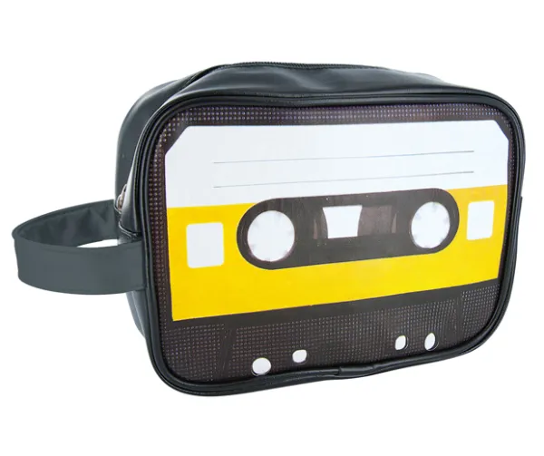 Taštička na toaletné potreby Silly Cassette, žltá