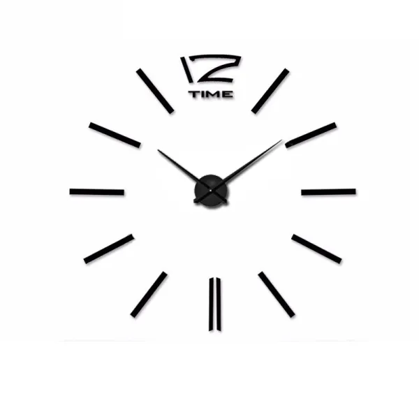 3D Nalepovacie hodiny DIY Clock 12 Time XL Black 90-130cm