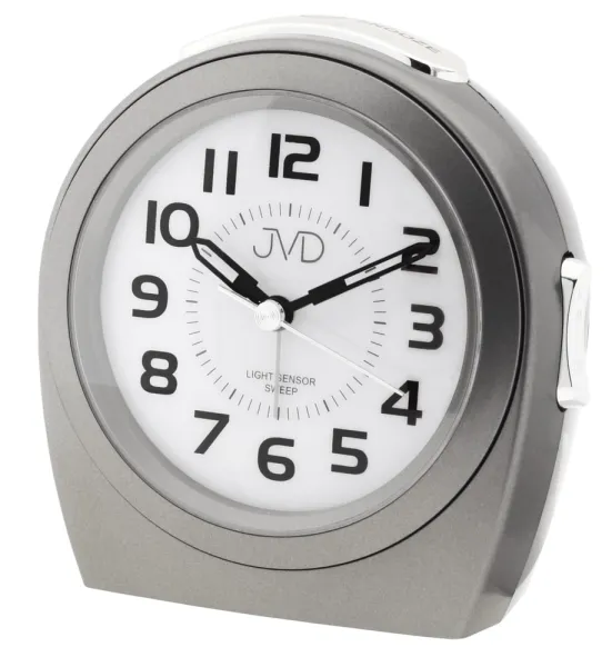 Ručičkový budík JVD SRP910.10 s mechanickým zvonením a svetelným senzorom, 12 cm