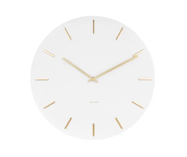 Luxusné nástenné hodiny Karlsson Charm KA5716WH – Bielo-zlaté (45 cm)