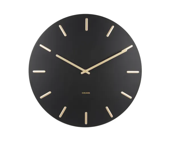 Luxusné nástenné hodiny Karlsson Charm KA5716BK – Čierno-zlaté (45 cm)
