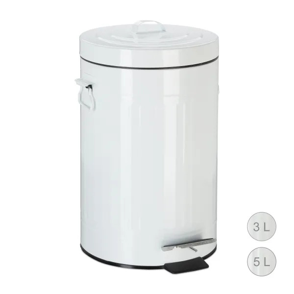 Retro odpadkový kôš Relaxdays Vintage 12L (biely) – RD10023830