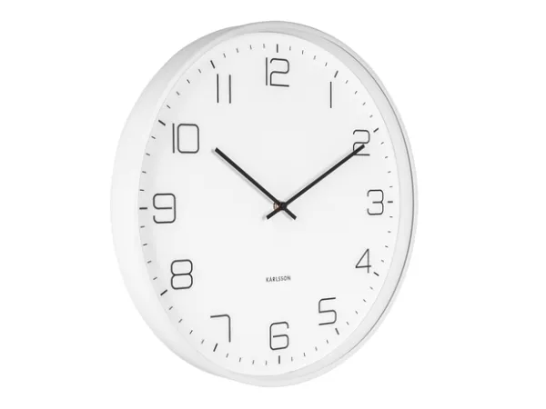 Elegantné kovové nástenné hodiny Karlsson 5751WH – biele, tichý chod, 40 cm
