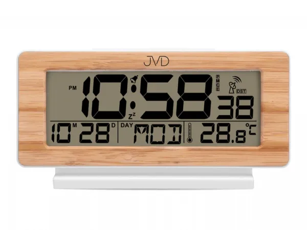 Rádiom riadený budík JVD RB3523.3 s LED podsvietením a teplomerom