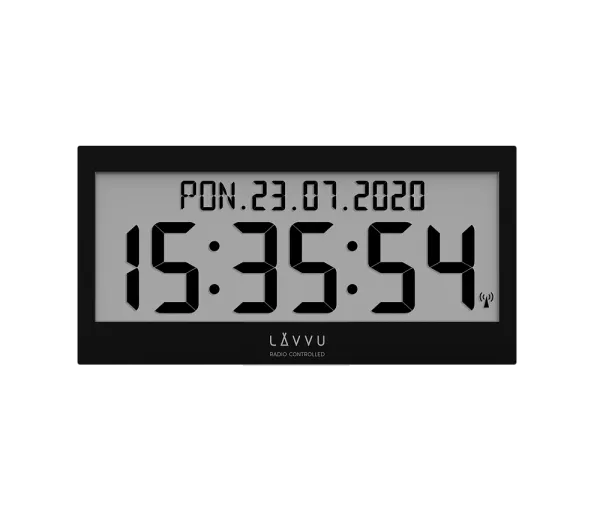 Extra veľké digitálne hodiny LAVVU Modig LCX0011 (37 cm) – rádiom riadené, české dni