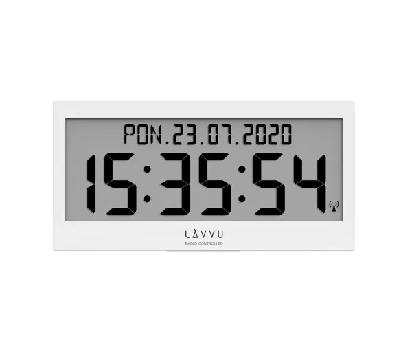 Veľké digitálne nástenné hodiny LAVVU Modig LCX0010 – rádiom riadené, s češtinou, 37 cm