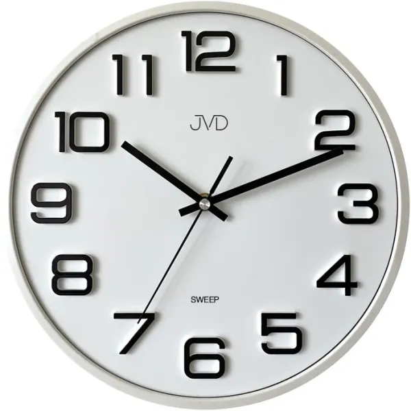 Klasické nástenné hodiny JVD Sweep HX2472.3 (31 cm) – biele, tichý chod