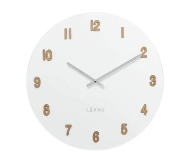 Veľké biele drevené hodiny LAVVU WHITE LCT4070, 50 cm