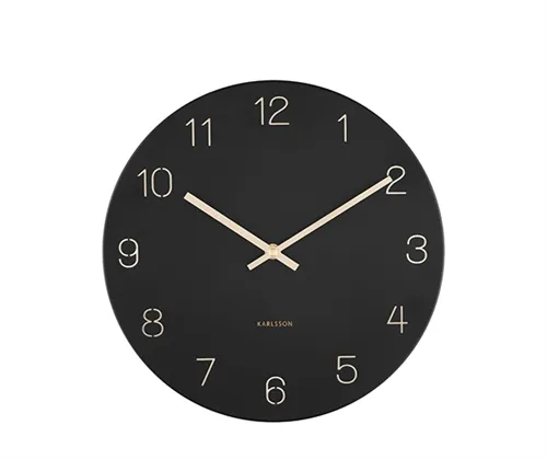 Dizajnové nástenné hodiny Karlsson KA5788BK Charm Engraved – čierne so zlatým ciferníkom, 30 cm