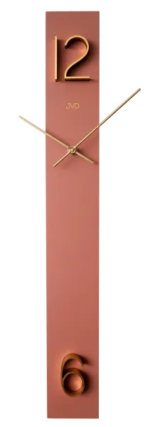 Dizajnové drevené hodiny JVD HC26.1 so zlatými 3D číslami, 60 cm