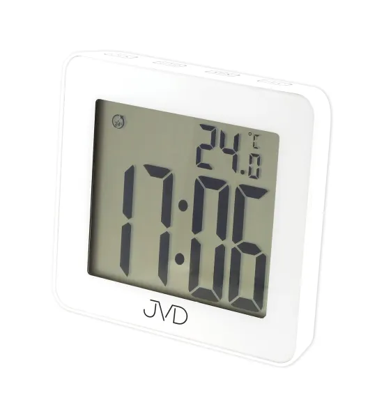 Digitálne kúpeľňové hodiny JVD SH8209 – biele, vodotesné s teplomerom, 10 cm