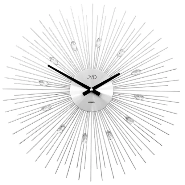 Dizajnové lúčové nástenné hodiny JVD HT431.2 (49 cm) | Strieborné