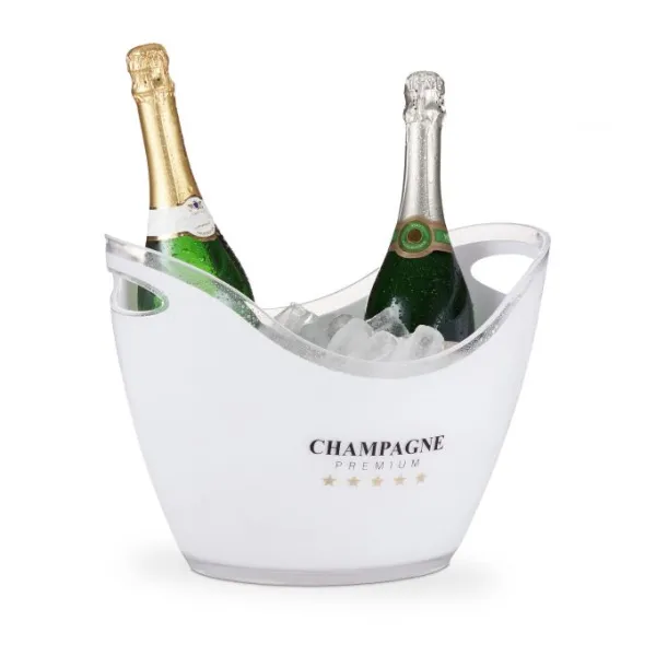 Chladiaca nádoba na šampanské Relaxdays RD10028655 – 6 l, biela