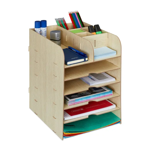 Organizér na stôl s úložnými priehradkami RD42749, béžová