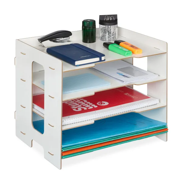 Organizér na stôl s úložnými priehradkami RD42750, biela