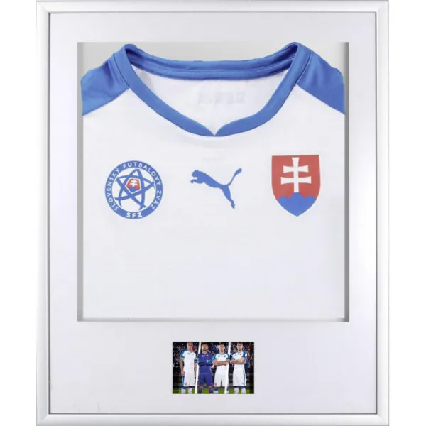 Rám na futbalový dres Falc 5770B, biely