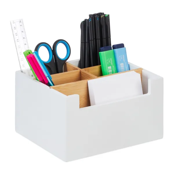 Organizér na stôl s 5 priehradkami RD47983, biely