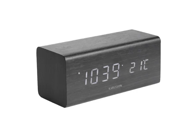 Budík s LED indexom KA5652BK, čierny