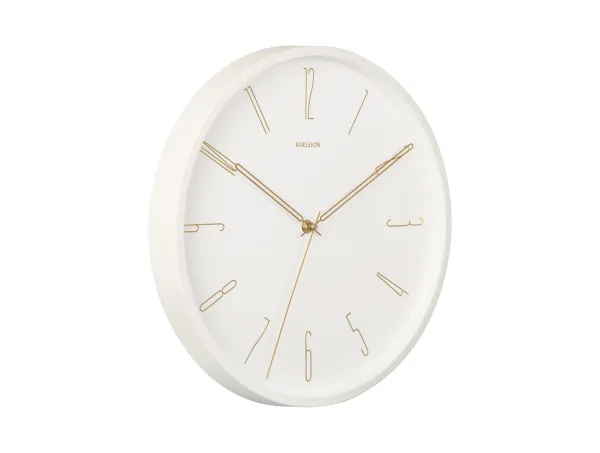 Elegantné kovové nástenné hodiny Karlsson KA5898WH – biele, tichý chod sweep, 35 cm