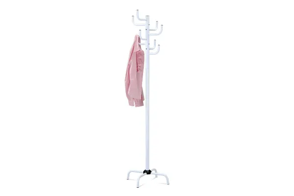 Dizajnový kovový vešiak Autronic 80609-A WT – biely lesklý, 182 cm