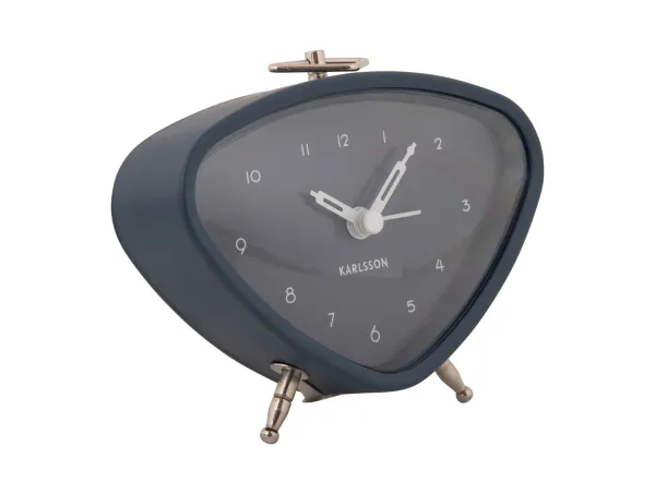 Karlsson KA5946DG Triangle budík 12 cm | Tichý moderný budík v tmavosivej farbe