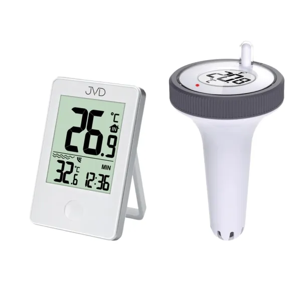 Bezdrôtový bazénový teplomer JVD T3351.1 s interiérovou stanicou