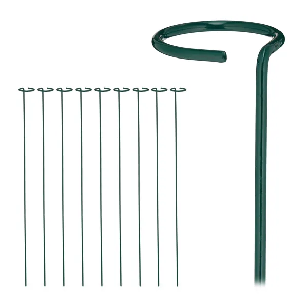 Sada kovových podpier pre rastliny Relaxdays RD10047320 s očkom – 80 cm, 10 ks