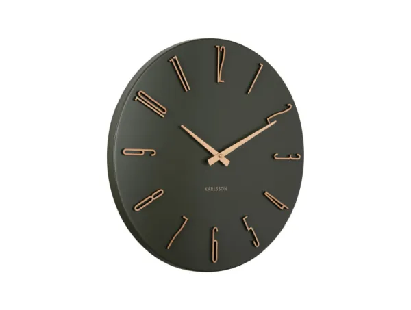 Nástenné hodiny Karlsson Esmerado KA6072GR – tmavozelené (40 cm)