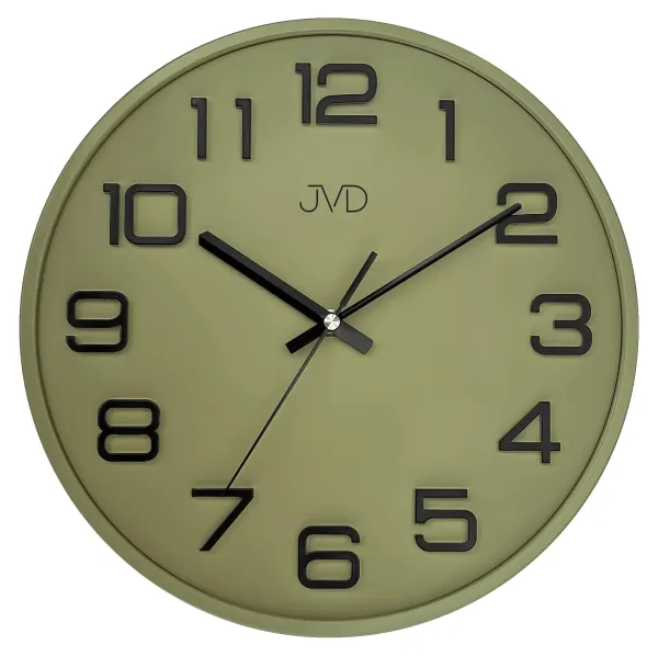 Štýlové zelené hodiny JVD HX2472.12 s plynulým chodom, 30 cm