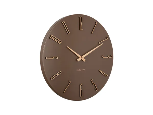 Dizajnové nástenné hodiny Karlsson KA6072BR Esmerado – hnedé, tichý chod sweep, 40 cm