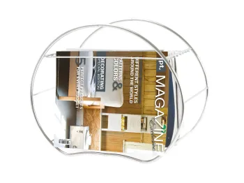 Stojan na noviny Present Time ROUND Chrome 42cm
