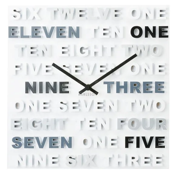 Nástenné hodiny Karlsson 5220GY, ONE TWO THREE 35cm