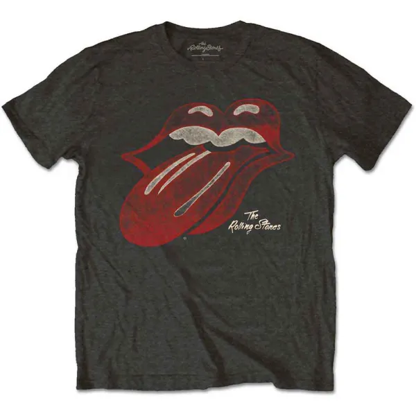 The Rolling Stones – Vintage Tongue Logo (Šedá) (Tričko)